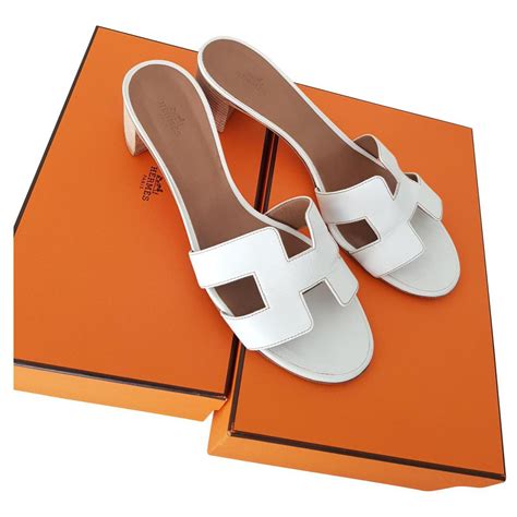 white Hermes sandals women